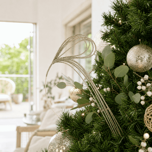 Pastel Champagne Draping Stem on a decorated Christmas tree