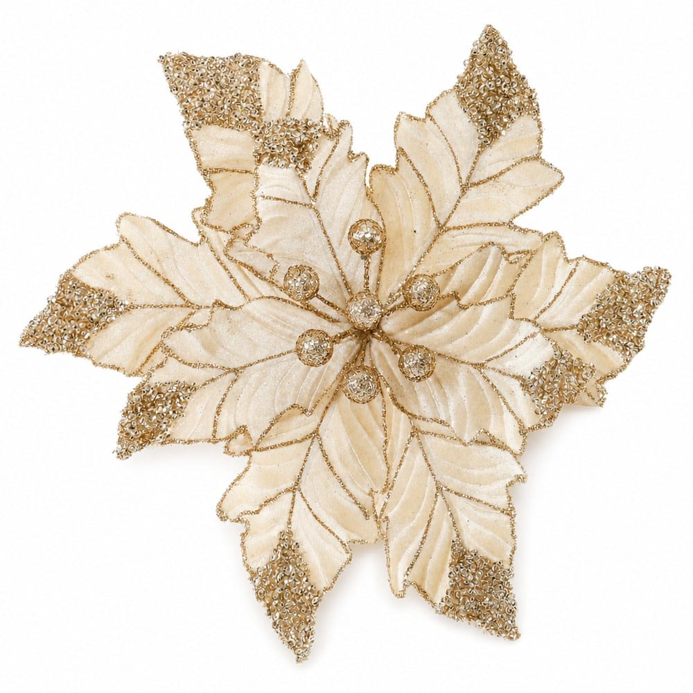 Champagne Truffle Poinsettia Clip