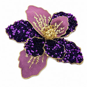 Purple Velvet and Sequins Flower