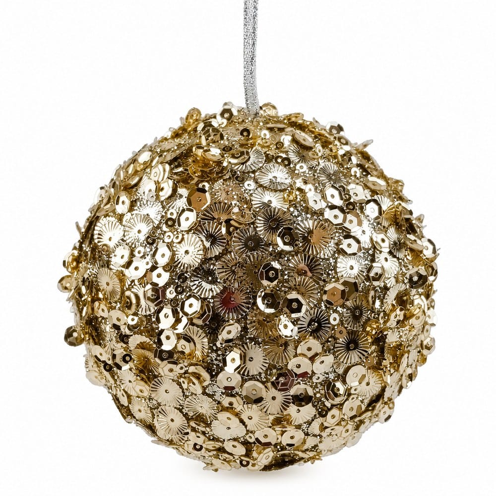Champagne Sequins Bauble (12cm)