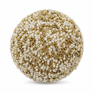 White Gold Beaded Bauble (16cm)