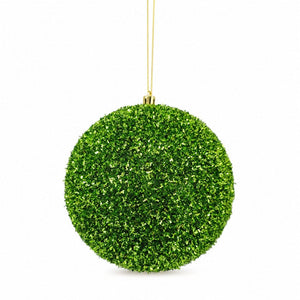 Green Glitter and Sequins Bauble (12cm)