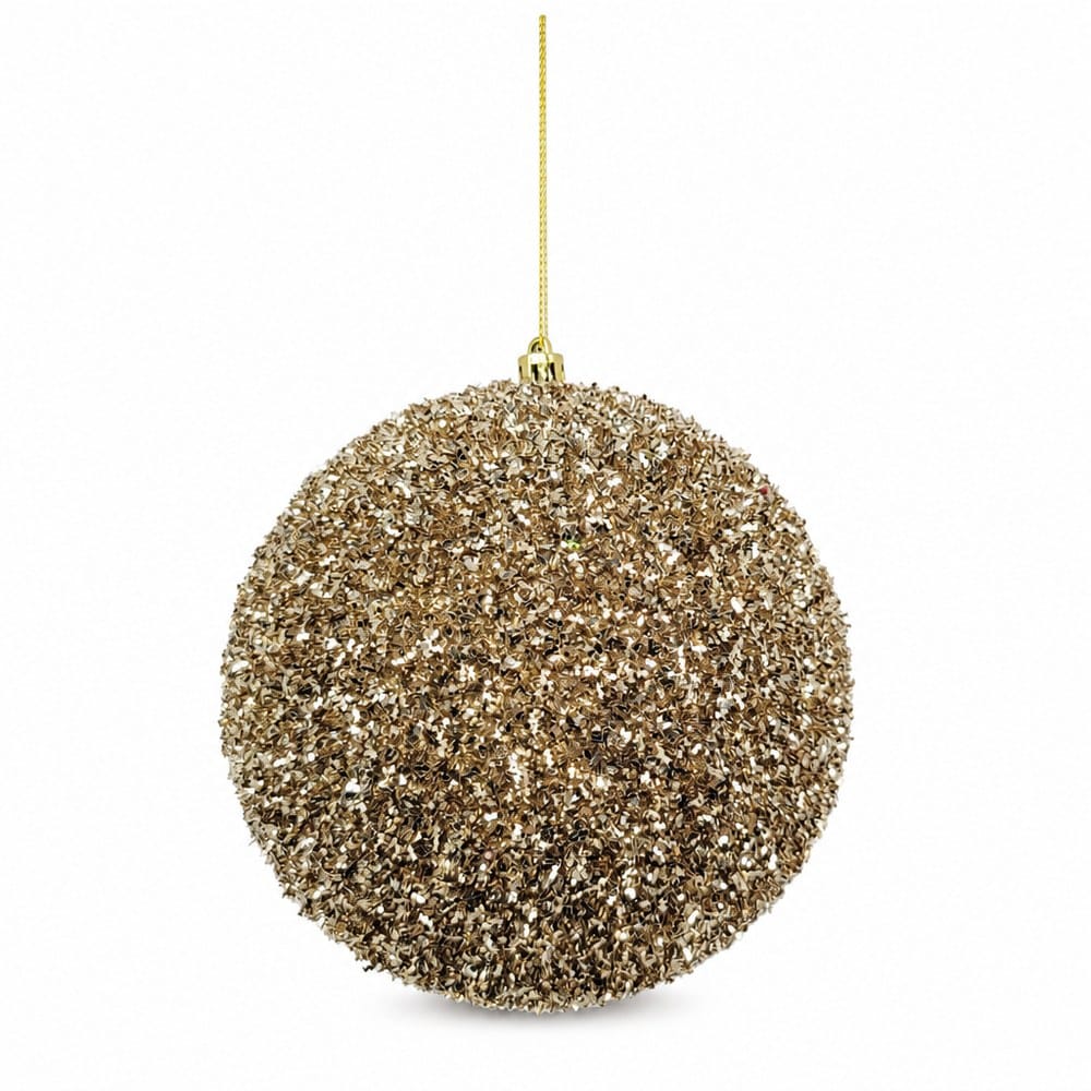 Champagne Glitter and Sequins Bauble (12cm)
