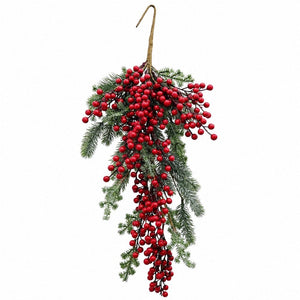 Berry and Pine Frosted Teardrop (60cm)