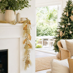 Golden Stars and Berries Garland styled in an Australian Christmas setting