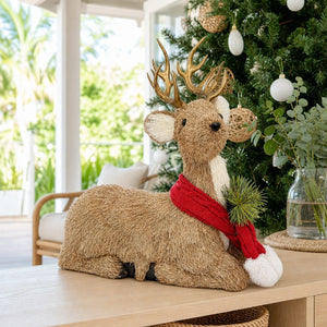 Sisal Harvest Sitting Deer styled in an Australian Christmas setting