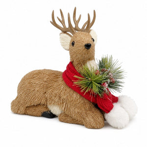 Sisal Pine Sitting Deer (16cm)