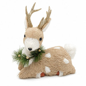 Sisal Spotted Sitting Deer (25cm)