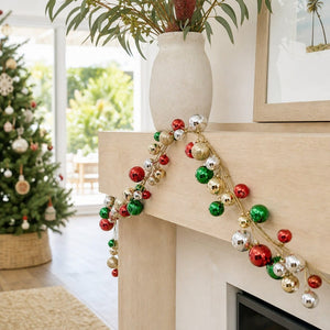 Shiny Bauble Garland styled in an Australian Christmas setting