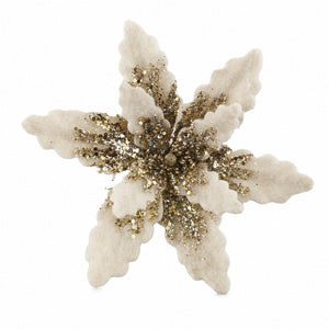 Ivory and Champagne Sequined Poinsettia