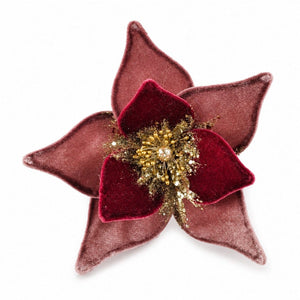 Velvet Wine Floral Clip