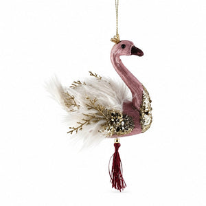 Dusty Rose Swan Ornament