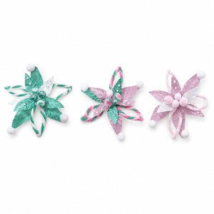 Poinsettia Plush Swirl Clip Asst