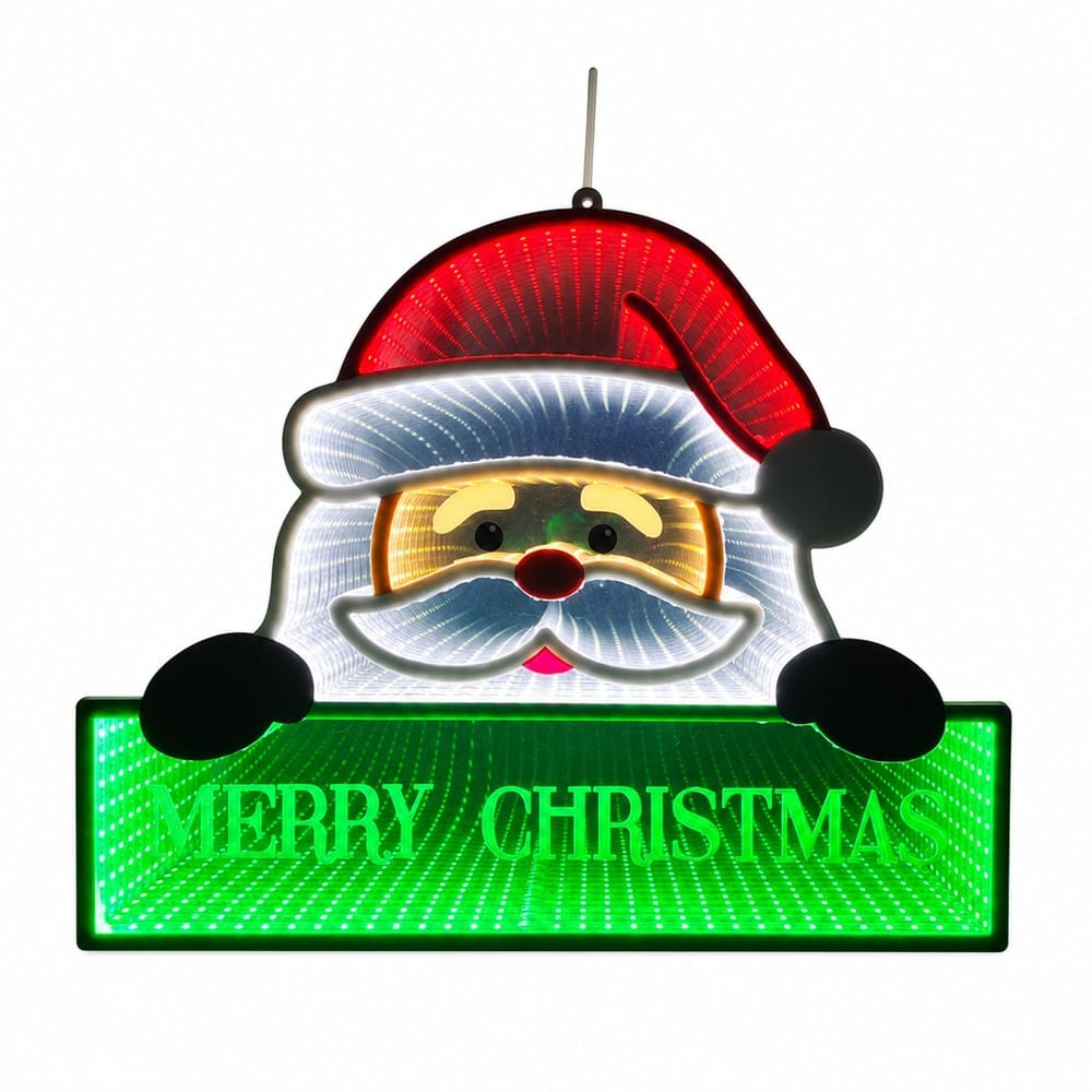 LED Infinity Merry Christmas Santa Light