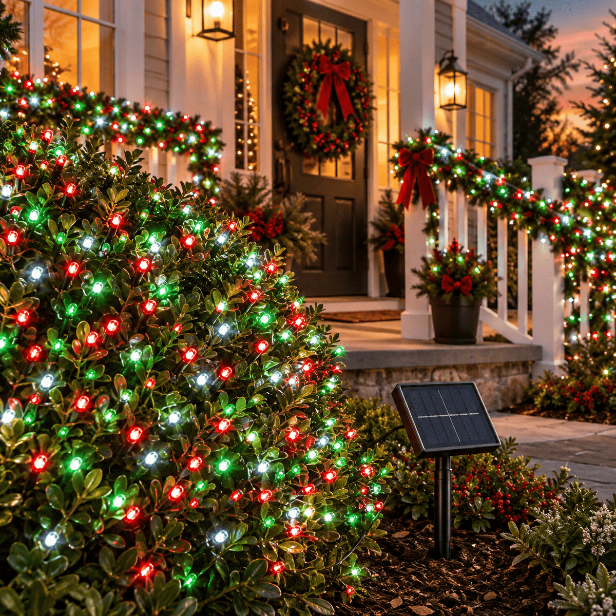 LED 200 Solar Fairy Lights Christmas Color (9.95m) - View 2