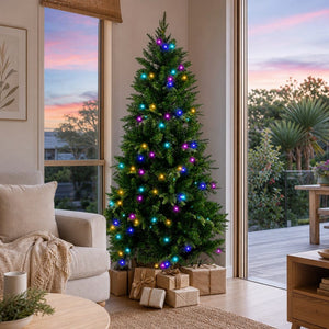 App Lightshow Pre-Lit Tree 6ft (1.8m) styled in an Australian Christmas setting