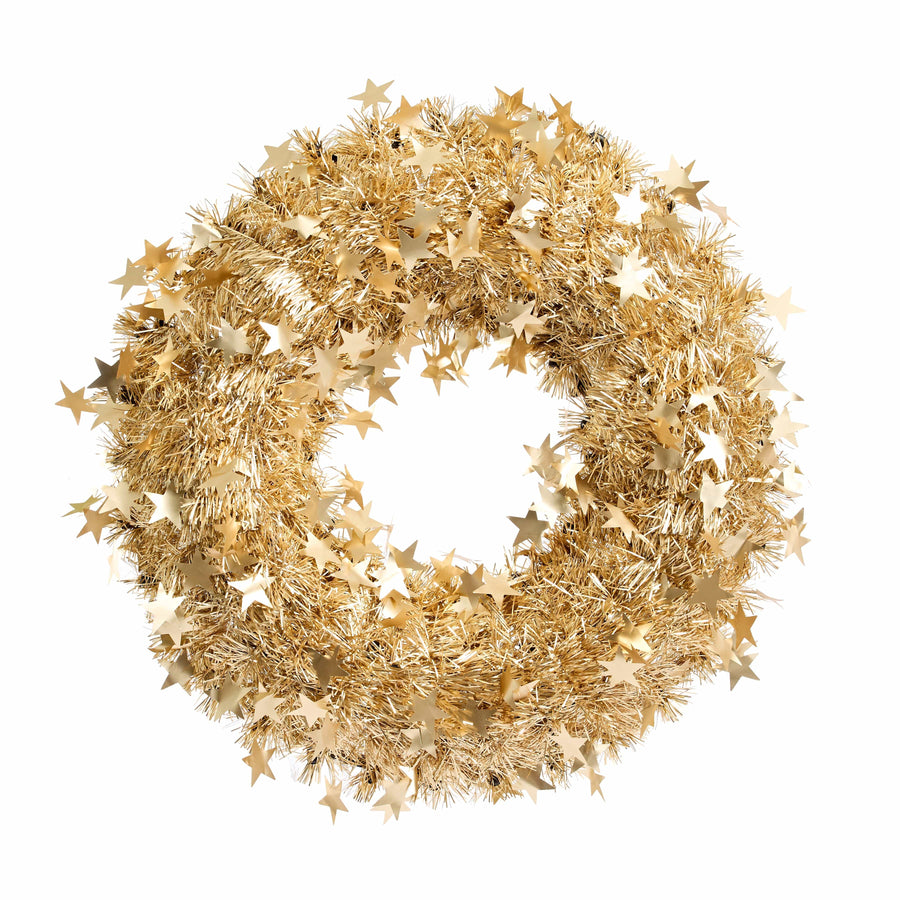Gold Tinsel Wreath (45cm)