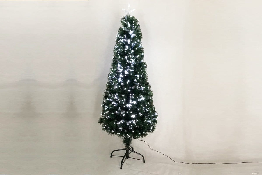 FIBREOPTIC TREE 150cm 185 COOL WHITE LEDS - Christmas World