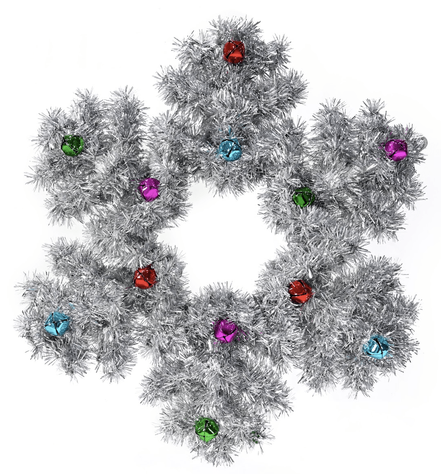 Tinsel Snowflake with Nutbells (48cm)