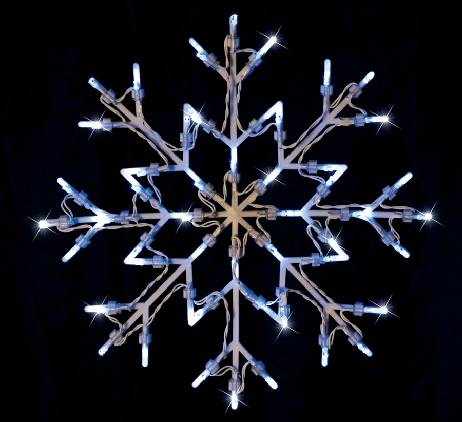 LED Battery Snowflake Silhouette 2 Asst