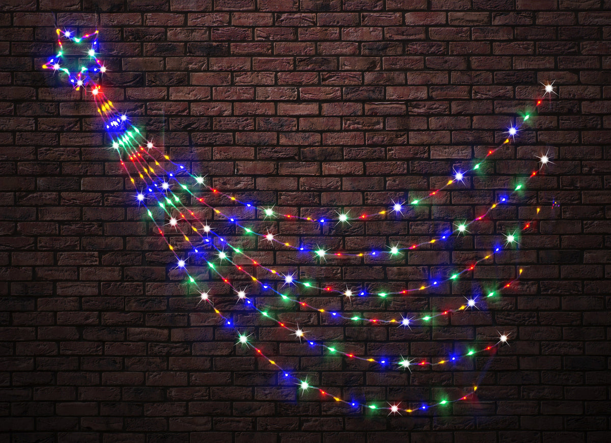 200 LED Multi Waterfall Star (3m) - View 2