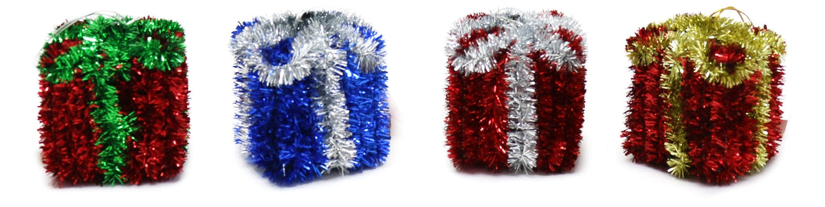 Tinsel Hanging Presents Asst (6cm) - View 2