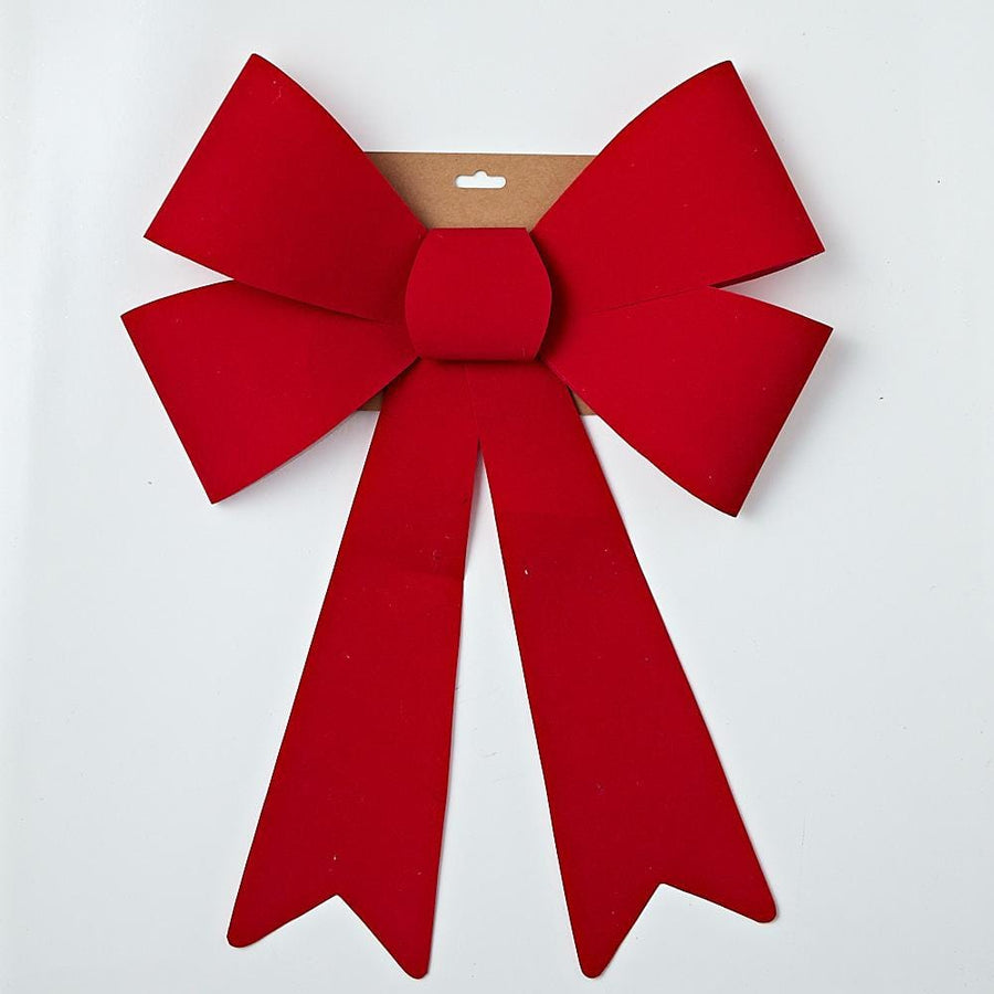 Red Flocked Bow Extra Large