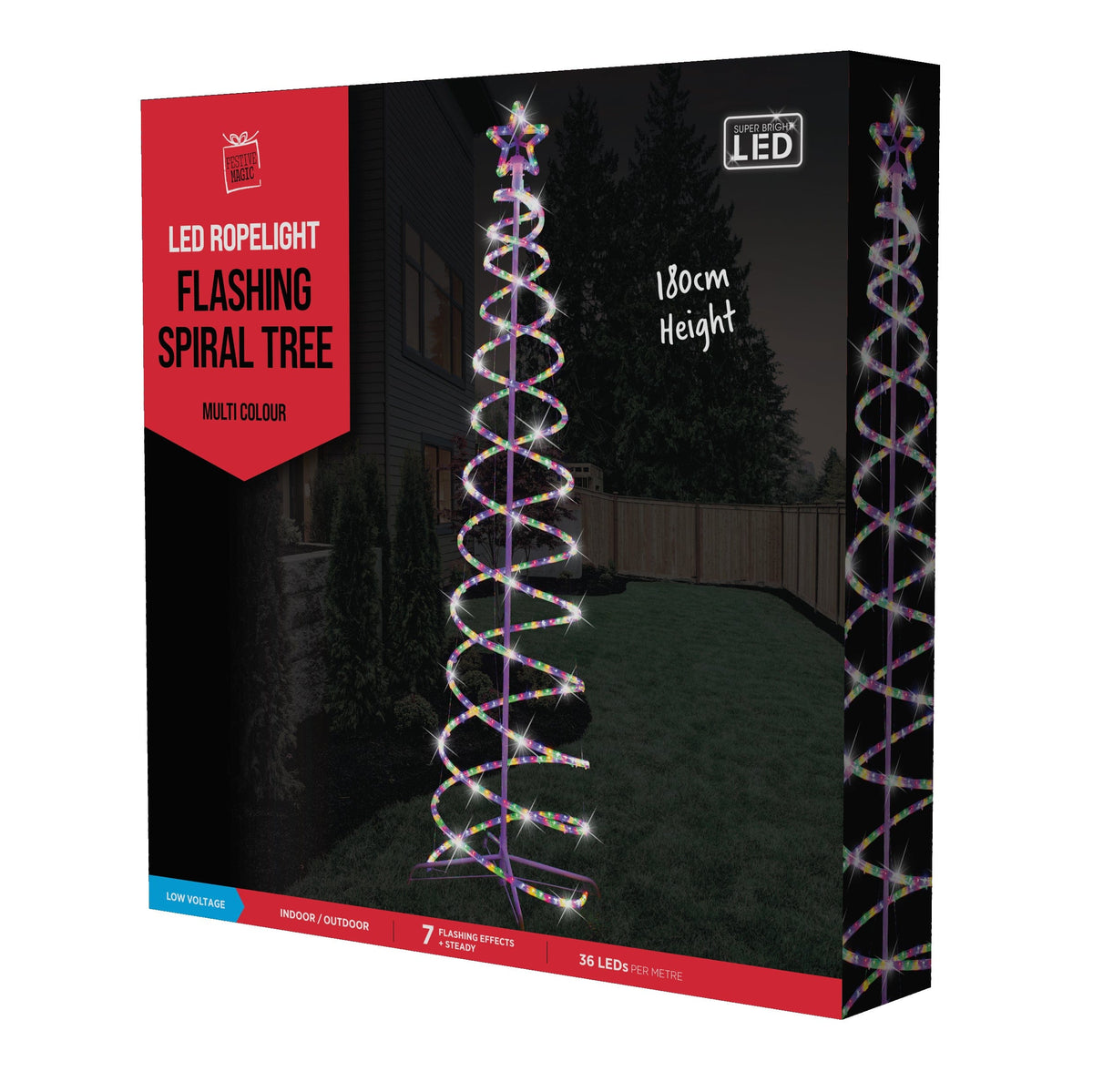LED Multi Double Spiral Tree (1.8m) - View 2