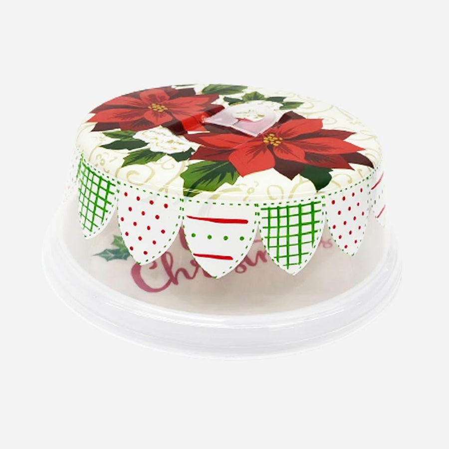 Poinsettia Cake Tray With Cover
