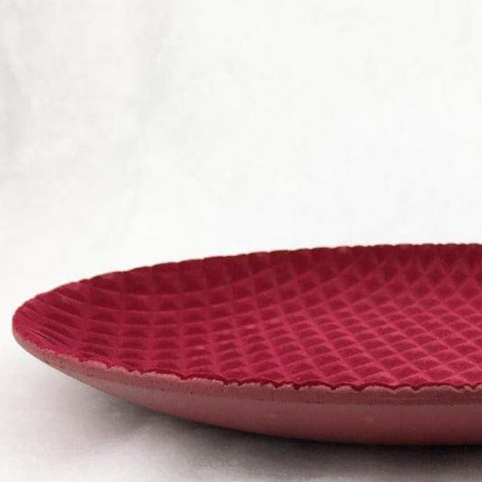 Flocked Red Plate - View 2