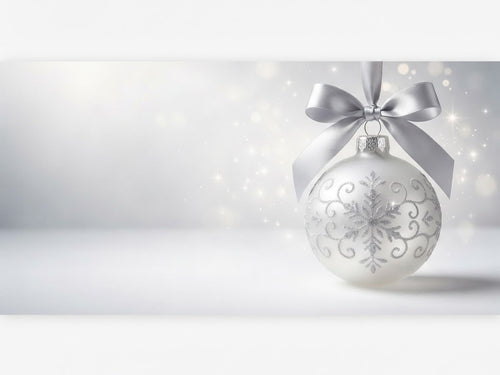 White & Silver Christmas Decorations — Winter Theme