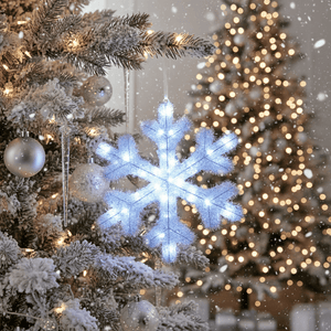 Battery LED Iridescent Tinsel Snowflake (48cm)