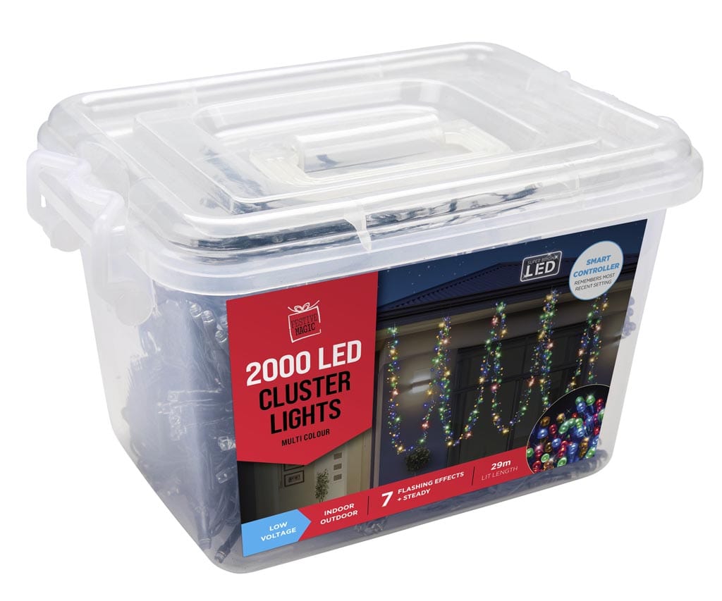 2000 LED Cluster Lights Multi (29m) - View 3