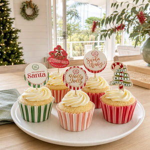 Festive Cupcake Kit styled in an Australian Christmas setting