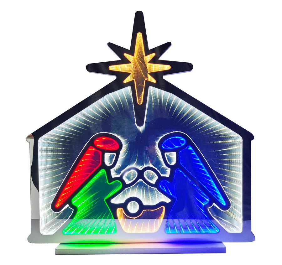 LED Infinity Nativity Scene Light - 56x60cm