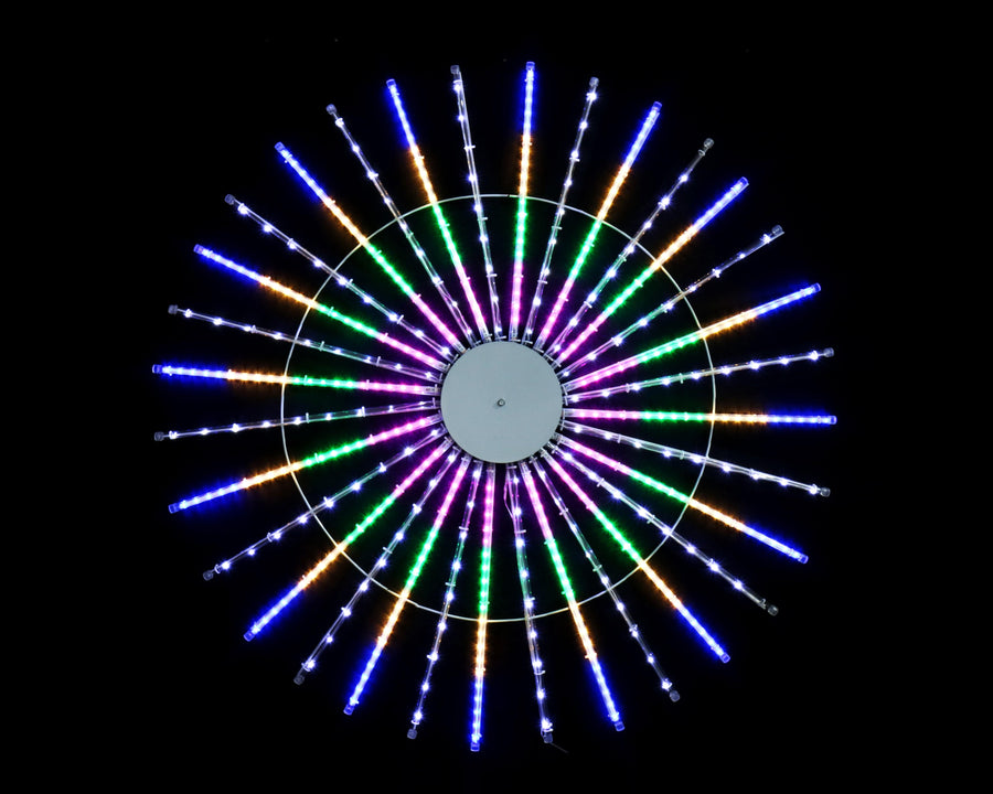 LED Ropelight Fan with Melting Icicles 113cm