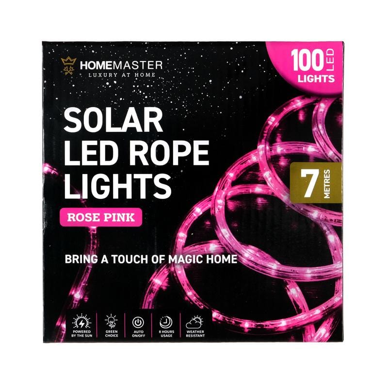 100 LED Pink Solar Rope Light (7m)