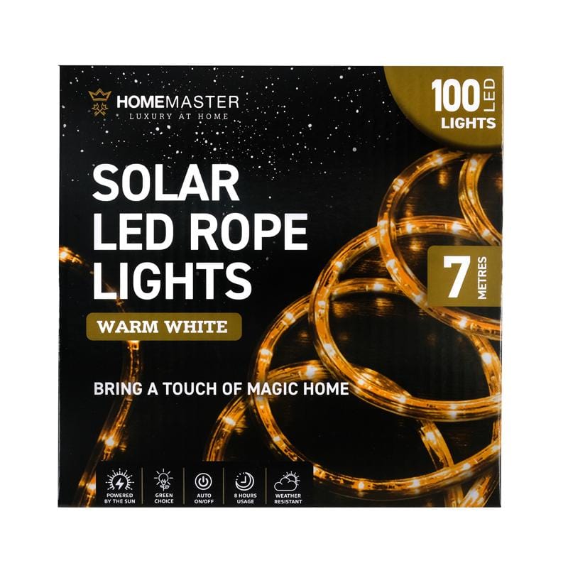 100 LED Warm White Solar Rope Light (7m)