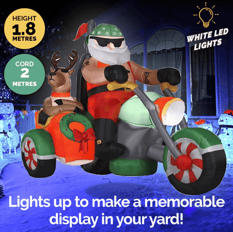 Inflatable Santa and Truck with Reindeer (1.8m)