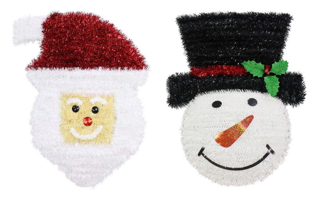 Tinsel Face Plaque Asst - View 1