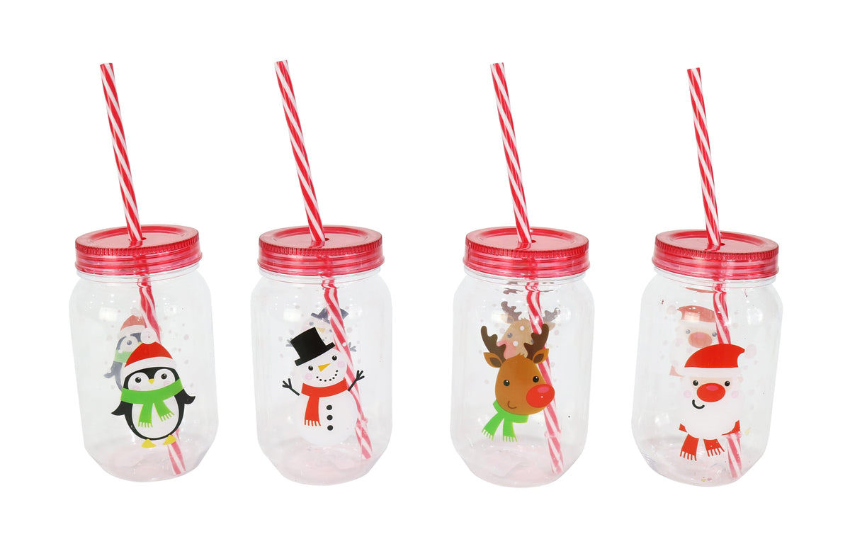 Screw Top Cup with Straw Asst - View 1