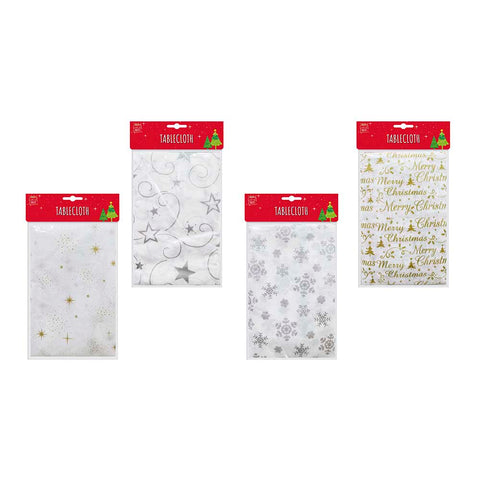 PVA Gold or Silver Print Tablecloth 4 Asst (130x180cm)