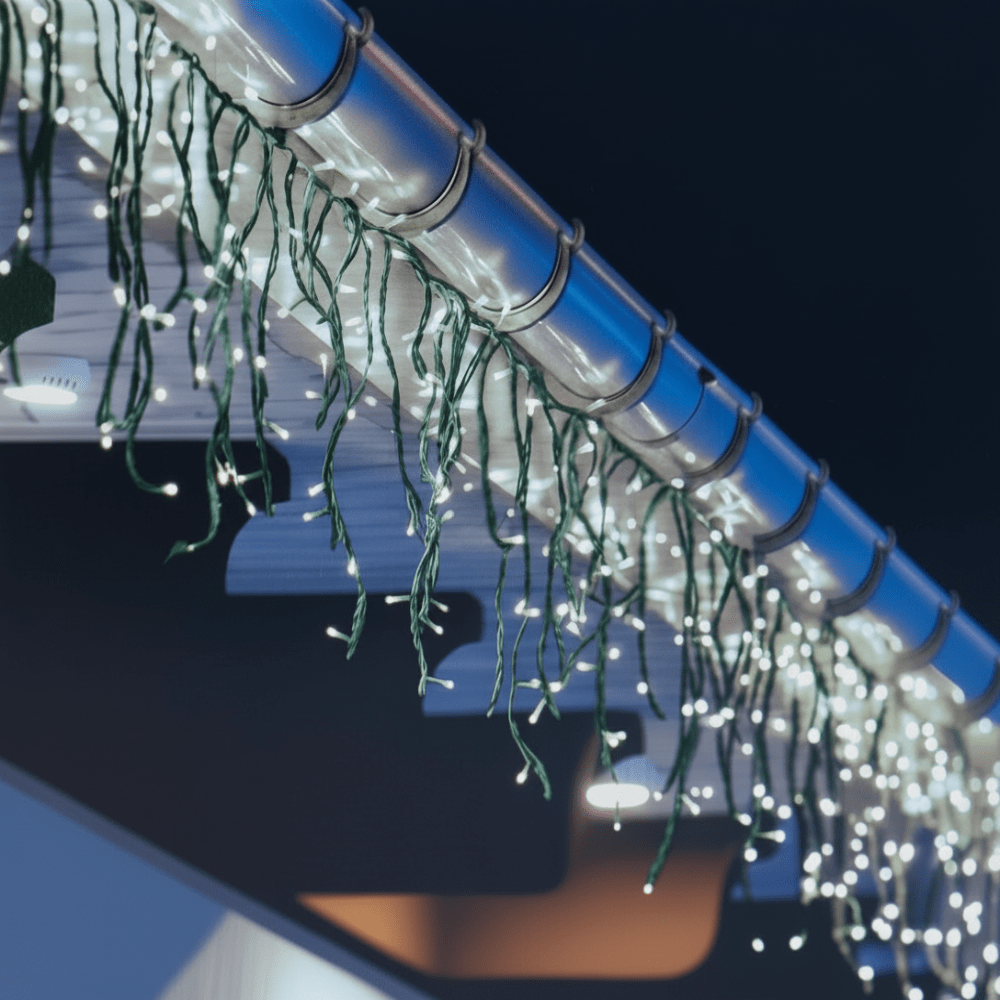 240 LED Solar Cool White Icicle Lights (7.8m)