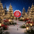 LED Battery Operated Santa Stop Here Stake Light (105cm)