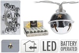 10 LED Chain Nut Bell Silver Plated