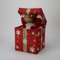 LED Battery Operated Peekaboo Reindeer Present