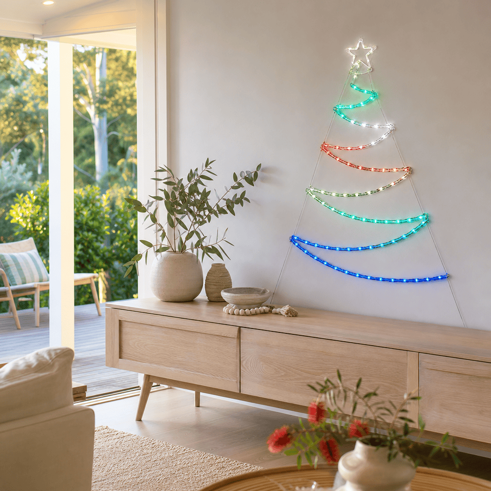 LED Colour Change Tree with Star Multicolour - lifestyle