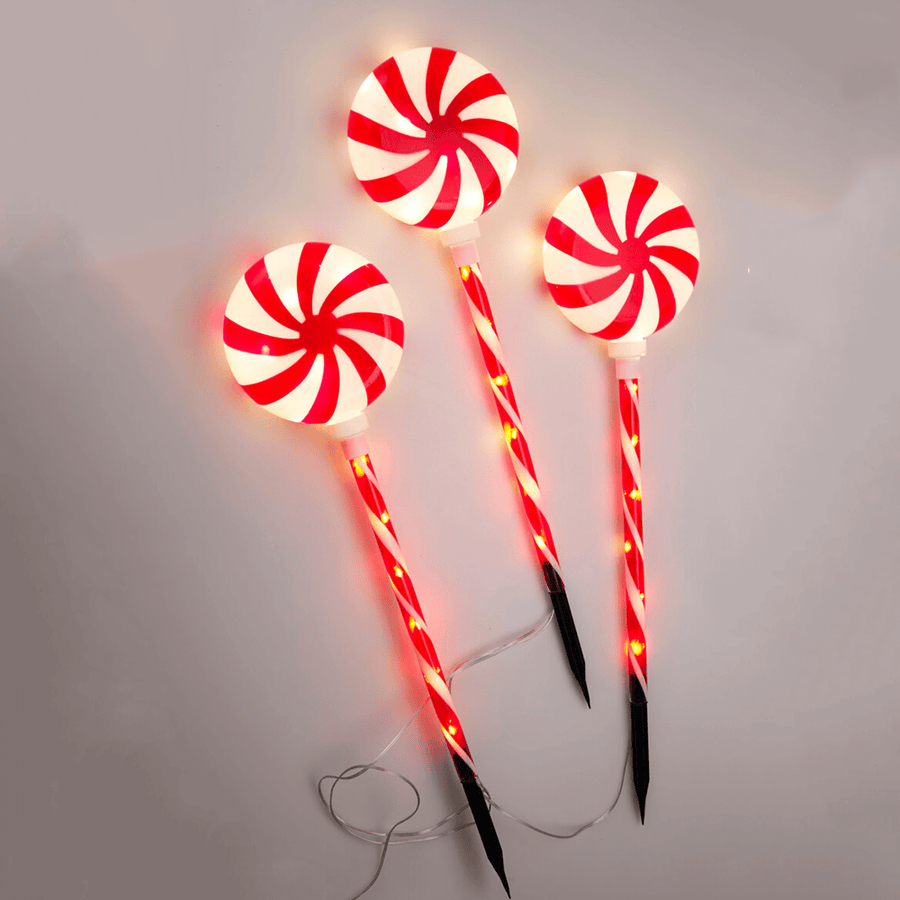 Candy Cane Yard Stakes (3pk)
