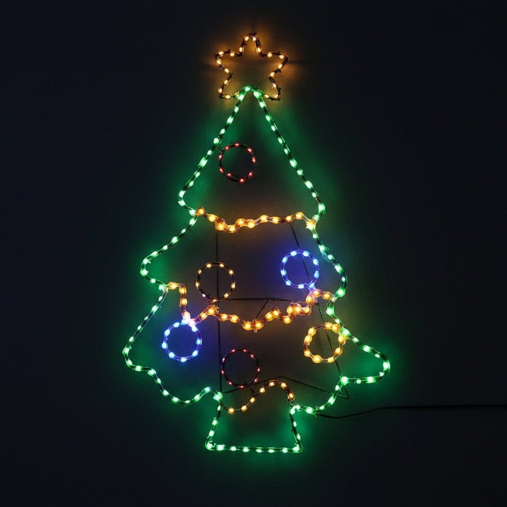 201 LED Flashing Deco Tree Multicolour (80cm)