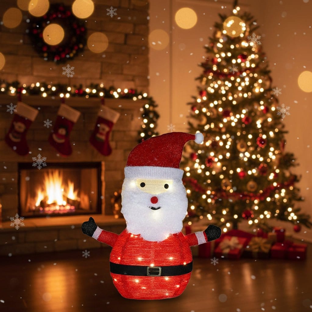 30 LED Battery Operated Collapsible Santa Warm White (68cm)